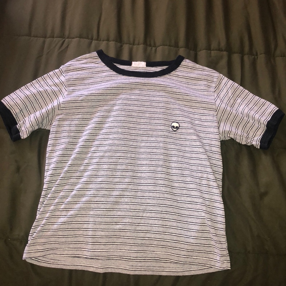 Brandy Melville striped alien T-shirt